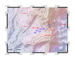 Carte topographique détaillant la position des forces en présence lors des premiers tirs.