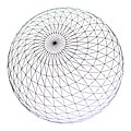 A highly tassellated wireframe sphere, almost 2900 points.