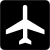 The international public domain symbol for air transportation, created by AIGA.