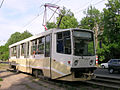 71-608 km model 2004 tramcar in Nizhny Novgorod, Russia. Car from last batches, interior similar to 71-619K model