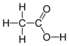 Wireframe model of acetic acid with implicit hydogens