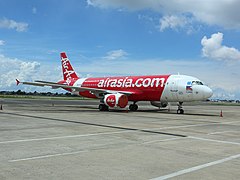 Air Asia plane at Mactan Airport runway