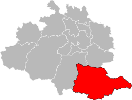 Situation of the canton of Haute-Ariège in the department of Ariège