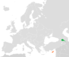 Location map for Armenia and Cyprus.