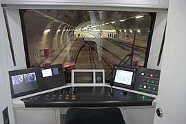 Conductor's cabin of a CNR train