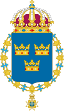 Escudo de Armas Menores con el collar de la Orden de los Serafines.