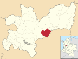 Location of the municipality and town of Manzanares, Caldas in the Caldas Department of Colombia.