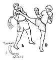 5.1 – Reverse-kick (coup circulaire à l’envers de type « balancé » autour de la hanche)