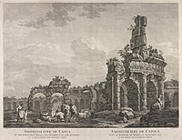 Domenico Cunego after Clérisseau, etching of the Amphitheatre of Capua (before 1794), Victoria and Albert Museum