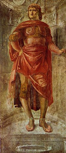 Painting of a man standing in armor