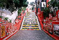 Escadaria Selarón, no bairro de Santa Tereza, Rio de Janeiro