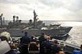 JS Ariake and USS McCampbell refueling alongside JS Hamana on 13 November 2012.