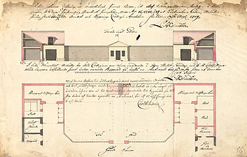 Stallbyggnad i kvarteret Järnplåten, 1789.