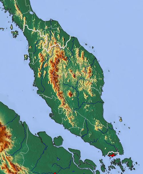 馬來西亞世界遺產列表在马来西亚半岛的位置