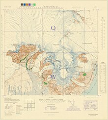 Карта окрестностей вулкана Эрайвайёкюдль, 1944 г.