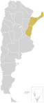 Carte de la Mésopotamie en Argentine.