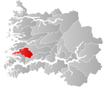 Mapa do condado de Sogn og Fjordane com Fjaler em destaque.