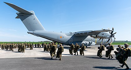 Un Airbus A400M sur la base de Chièvres.