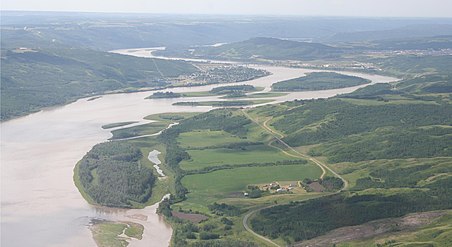 Aerial view of the Town of Peace River