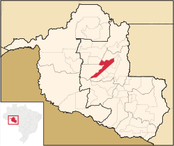 Location of Jaru in the State of Rondônia