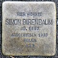 Stolperstein für Simon Birenbaum (Kleiner Griechenmarkt 30)