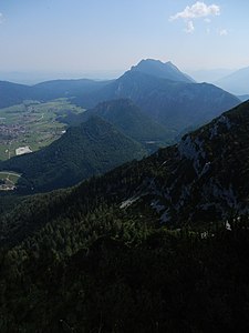 Blick vom Streicher nach Osten zum Kienbergl, Falkenstein und Hochstaufen-Massiv