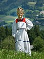 Bregenz Forest tracht: girl in a white "juppe"