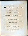 Volume One of The works of Joseph Addison (1761)