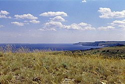 A Volga River bank in Bannovskoye protected area of Russia in Krasnoarmeysky District