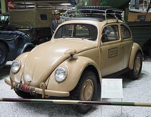 Sand-coloured Volkswagen indoors.