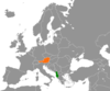 Location map for Albania and Austria.