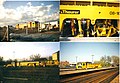 A picture of a Amey Plc track tamper train at Banbury and Duddeston (bottom left) stations in the year 2008.