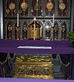 Shrine containing the bones of Saint Demetrius located behind the altar.