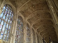 Fan vaults and glass walls of King's College Chapel, Cambridge (1508–1515)