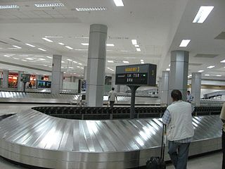 A baggage carousel at Chennai International Airport terminal