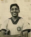 Former India national team player Subimal Chuni Goswami in national jersey.