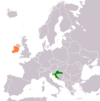 Location map for Croatia and Ireland.