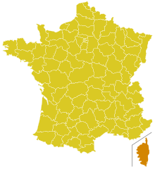 Locator map for diocese of Ajaccio