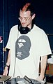 Electronic musician and DJ James Lavelle dressed in club attire, 1997.