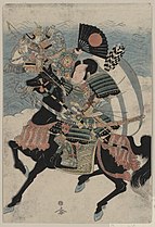 Two samurai Kumagai Naozane and Taira no Atsumori, woodblock prints, circa 1820.