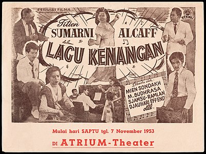 Promotional flyer for Lagu Kenangan, by the Persari Film Corporation (restored by Crisco 1492)