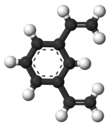 Ball-and-stick model of m-Divinylbenzene