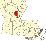 State map highlighting LaSalle Parish