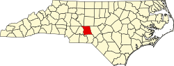 Location of Montgomery County in North Carolina
