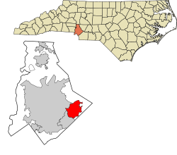 Location of Mint Hill, North Carolina