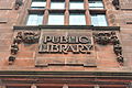 Public Library Sign on the outside of the building