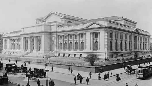 New York Public Library, by the Detroit Publishing Company (edited by Durova)