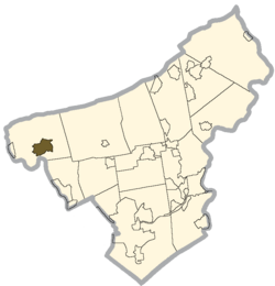 Location of Cherryville in Northampton County, Pennsylvania