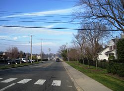 Looking north on Bingham Avenue (CR 8A) towards the Oceanic Bridge