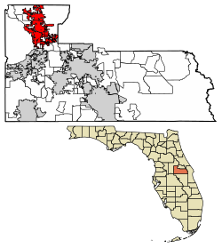 Location of Apopka in Orange County, Florida.